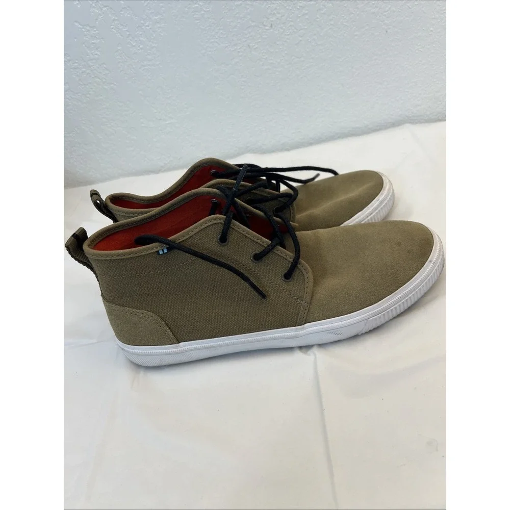 TOMS Carlo Mid Terrain Lace Up  Mens Olive Casual 10016914 Sz 9 Water Resistant‎